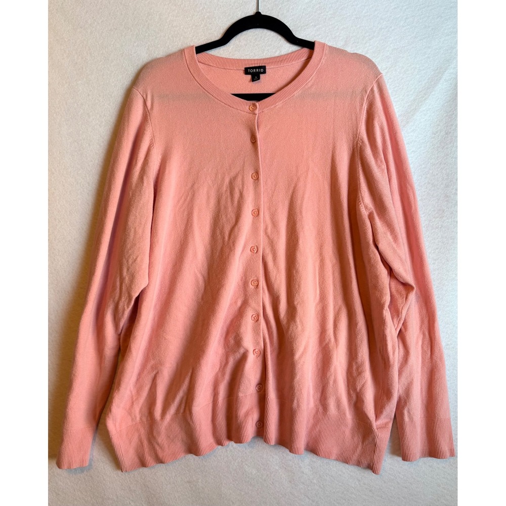 Torrid 3 Pink Button Up Cardigan Sweater Plus‎ Size 3x 22 24